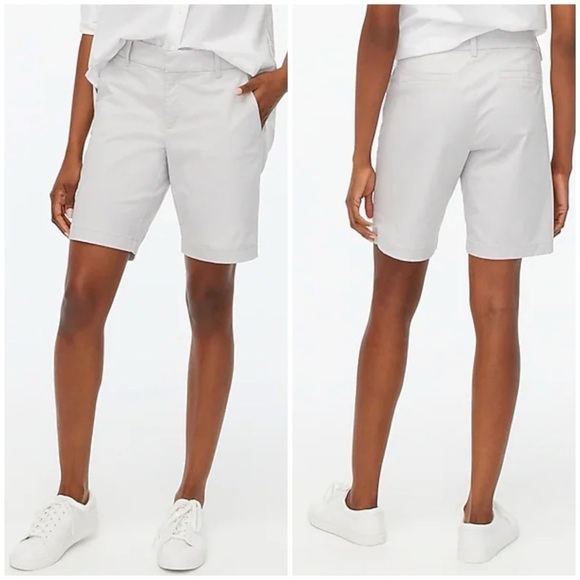 J. Crew Factory 9" Frankie Bermuda Chino Short in Oyster Grey Size 14 NWT - Picture 1 of 6